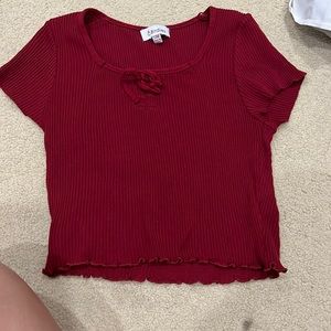 Red cropped top